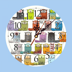 Clock Colorful Cats